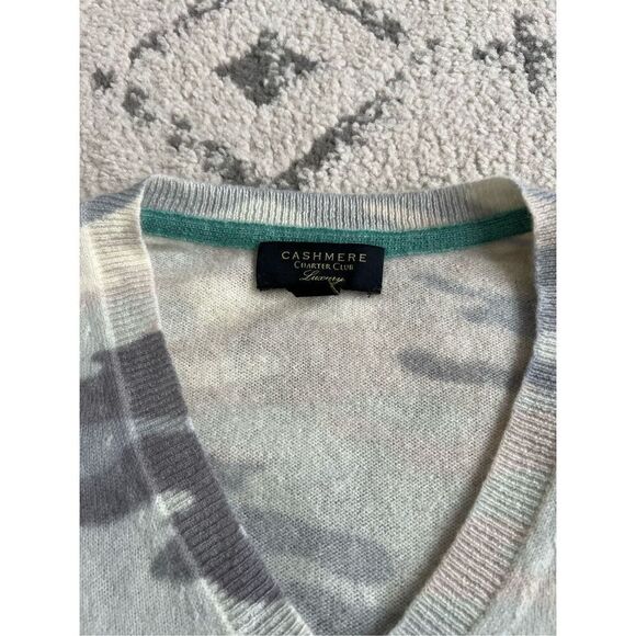 Charter Club Cashmere Sweater Women Large MultiColor Long Sleeve Camouflage - Picture 5 of 7